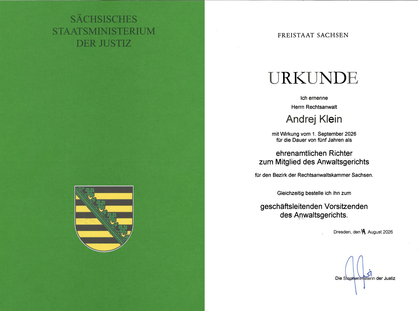 Urkunde Richter